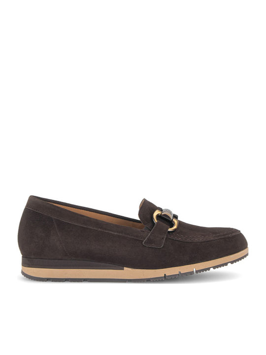 Δερμάτινα Γυναικεία Loafers σε Καφέ Χρώμα
