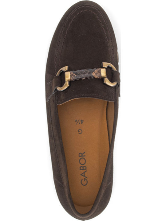 Δερμάτινα Γυναικεία Loafers σε Καφέ Χρώμα
