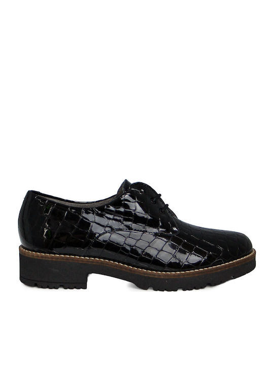 Leder Damen Oxfords in Schwarz Farbe
