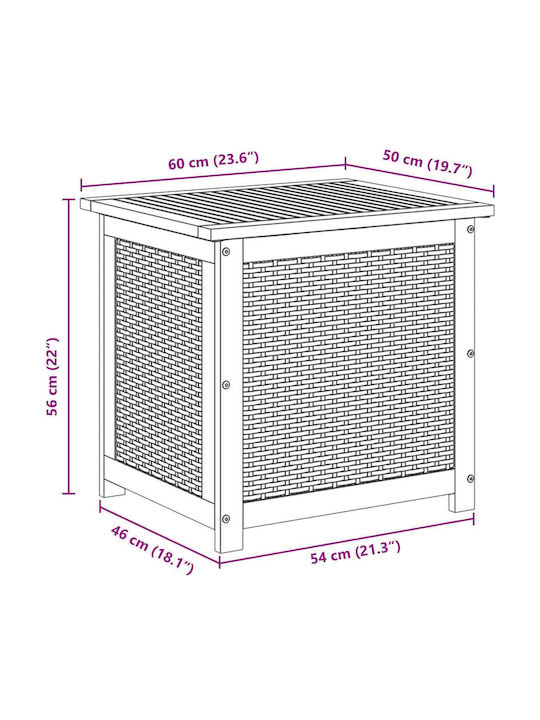 vidaXL Outdoor Storage Box Rattan 185 L Black