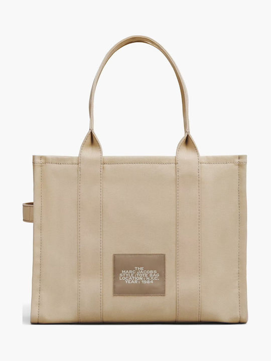The Canvas Large Υφασμάτινη Γυναικεία Tote Τσάντα Μπεζ