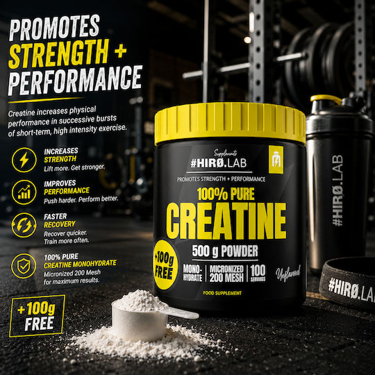 Hiro.Lab 100% Creatină Pură Micronizată Monohidrat Nearomatizată 500gr