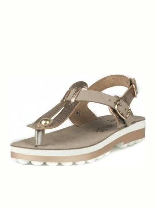 Marlena Leather Women's Sandals Plain Rose Gold