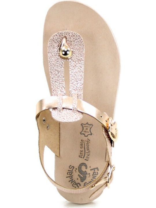 Marlena Leather Women's Sandals Plain Rose Gold