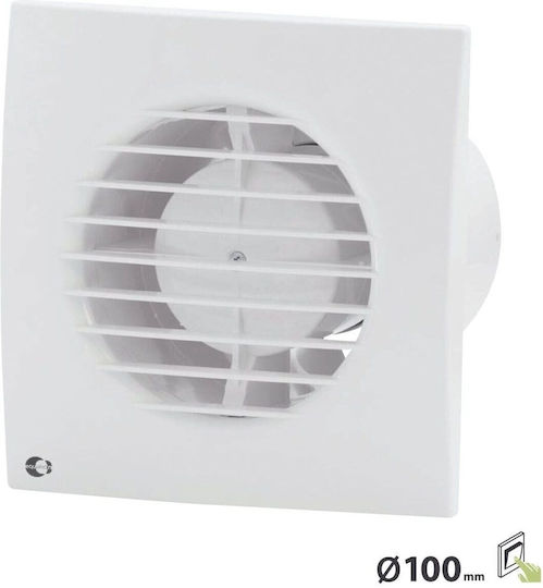 Equation Ventilator de Perete pentru Baie 100mm Alb