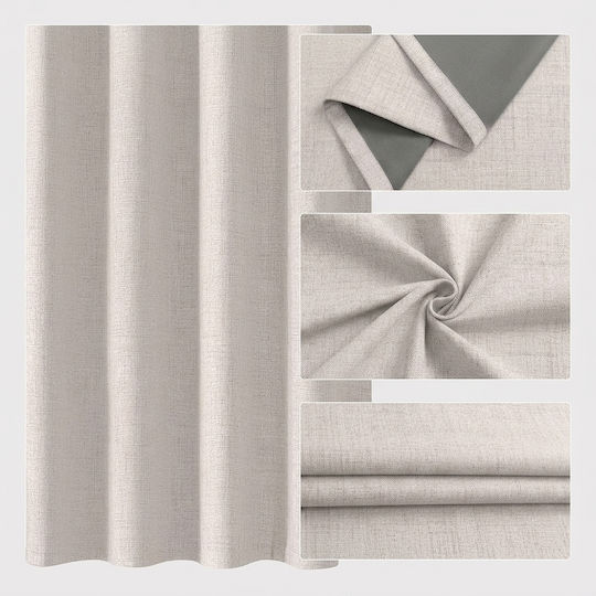 Joydeco Κουρτίνα Συσκότισης Παραθύρου με Τρουκς White 132x210εκ.