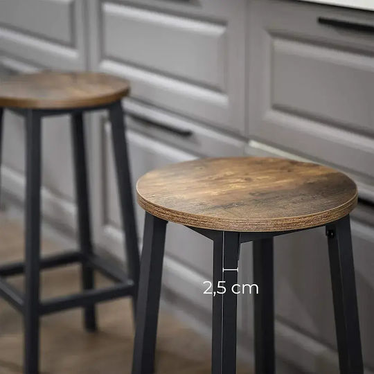 Taburete Bar Metalic Wood 2 Buc 32x32x64cm