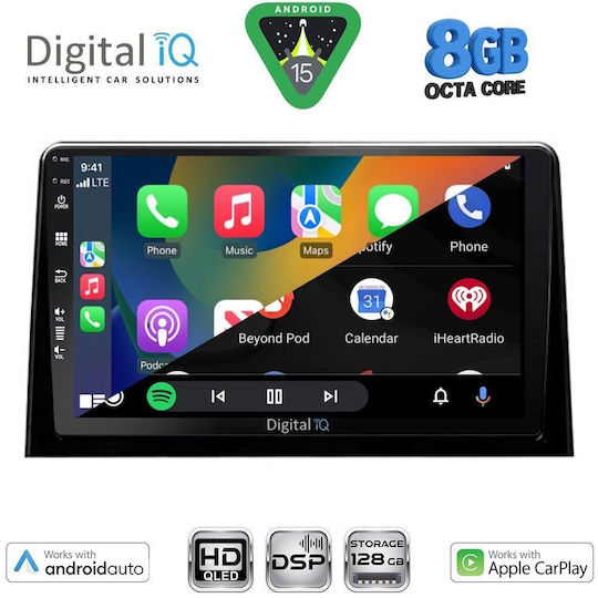 Digital IQ Автомобилна Аудио Система за Peugeot Partner Opel Combo Fiat Doblo Toyota Proace Citroen Berlingo 2018-2026 (Bluetooth/USB/WiFi/GPS/Apple CarPlay/Android Auto) с Touch Screen 10"