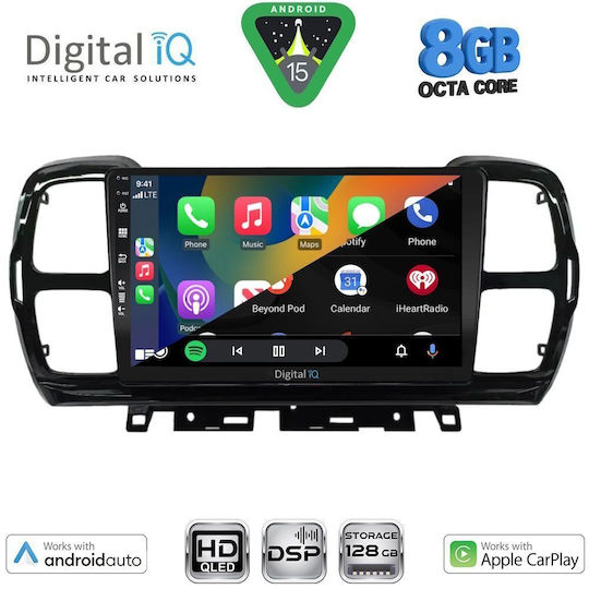 Digital IQ Автомобилна Аудио Система за Citroen C5 Aircross 2017-2021 (Bluetooth/USB/Wi-Fi/GPS/Apple CarPlay/Android Auto) с Touch Screen 9"