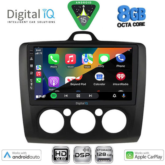 Digital IQ Auto-Audiosysteme Für Ford Focus 2005-2012 Mit A/C Bluetooth USB Eingebautes Wi-Fi GPS Apple CarPlay Android Auto Mit Touchscreen 9 Zoll