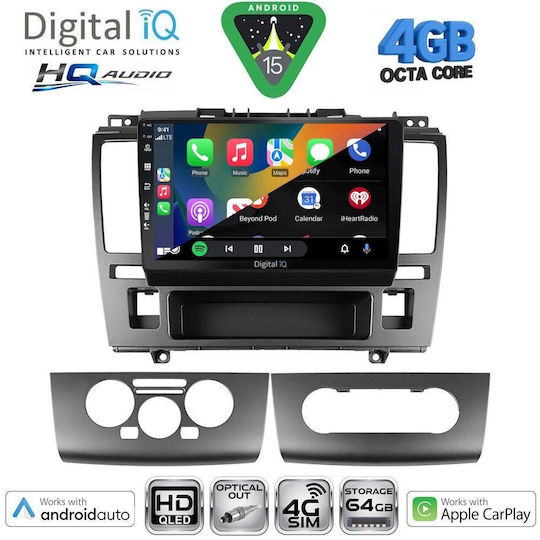 Digital IQ Автомобилна Аудио Система за Nissan Tiida 2004-2013 (Bluetooth/USB/Вграден Wi-Fi /GPS/Apple CarPlay/Android Auto) с Touch Screen 9"