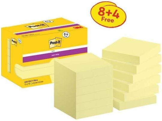 Post-it Αυτοκόλλητα Χαρτάκια Σημειώσεων σε Κύβο 90 Φύλλων Κίτρινα 4.7x4.7εκ.