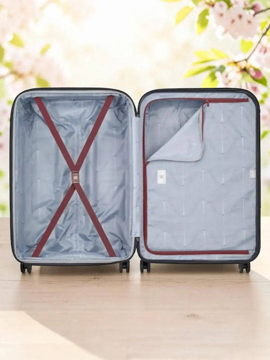 Delsey Meteor Suitcases Hard Burgundy Set 3pcs