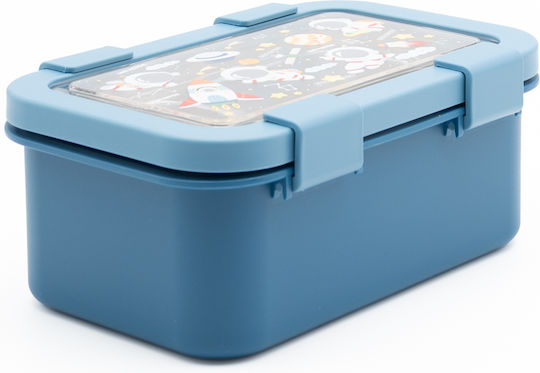 Sidirela Happy Space Astronauts Edelstahl Kinderlebensmittelbehälter 0.5Liter Thermisch Blau