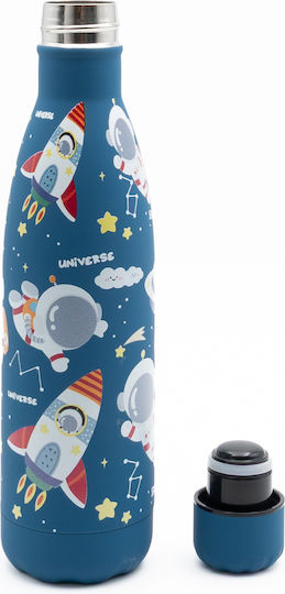 Sidirela Happy Space Astronauts Edelstahl Kinderlebensmittelbehälter 0.5Liter Thermisch Blau