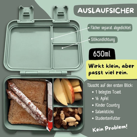 Bearfoot Plastik Kinderlebensmittelbehälter 0.65Liter Grüne