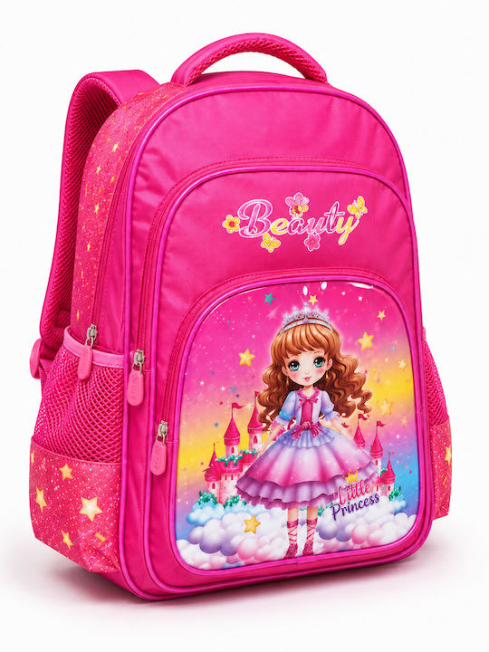 School Backpack For Elementary With Water Bottle Holder Pink 31 x 31 x 43cm School Backpack For Elementary With Water Bottle Holder Pink 31 x 31 x 43cm