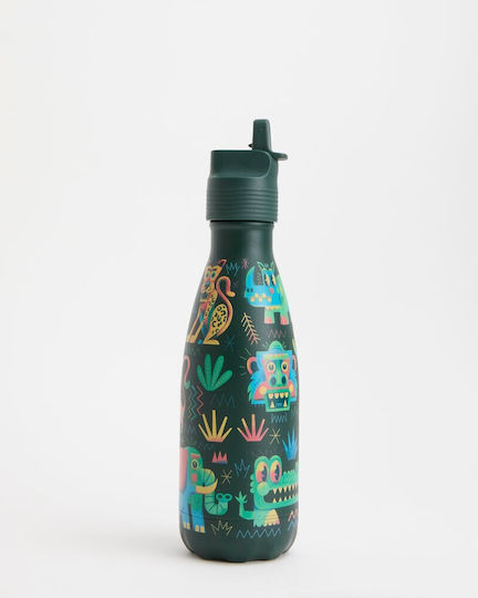 Chilly's Rostfreier Stahl Kinder Trinkflasche mit Stroh Safari Squad 350ml