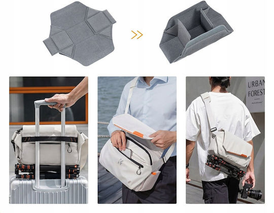 K&F Concept Τσάντα Χιαστή Φωτογραφικής Μηχανής Λευκή