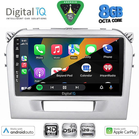 Digital IQ Автомобилна Аудио Система за Suzuki Vitara 2016-2025 (Bluetooth/USB/Вграден Wi-Fi/GPS/Apple CarPlay/Android Auto) с Touch Screen 9"