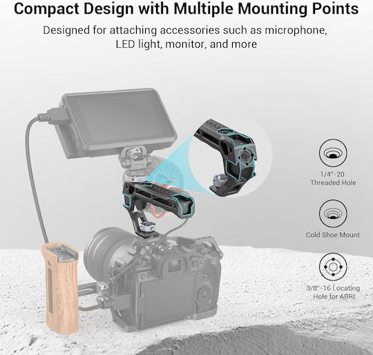 SmallRig 3765 Mâner Superior 3/8-16 Montură Arri 5 Monturi Cold Shoe Aluminiu Filete 1/4 3/8 Inch Pentru Cameră Dslr Mirrorless Rigs Microfon 124g