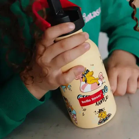 Hello Hossy Kinder Trinkflasche Einhörner Gelbe 350ml