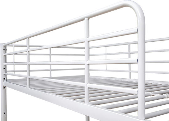 Kids Bed Bunk Single with Mattress White 90x190cm