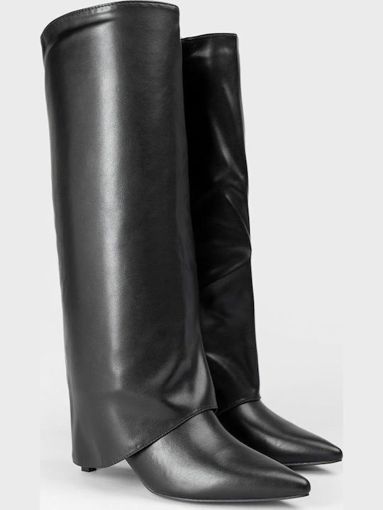 Damenstiefel mit Mittelhohem Absatz Schwarz