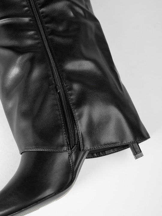 Damenstiefel mit Mittelhohem Absatz Schwarz
