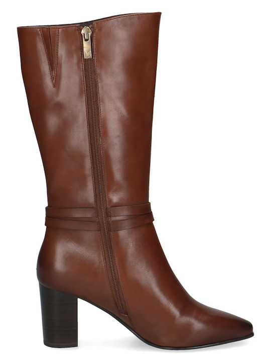 Leder Damenstiefel Tabac Braun