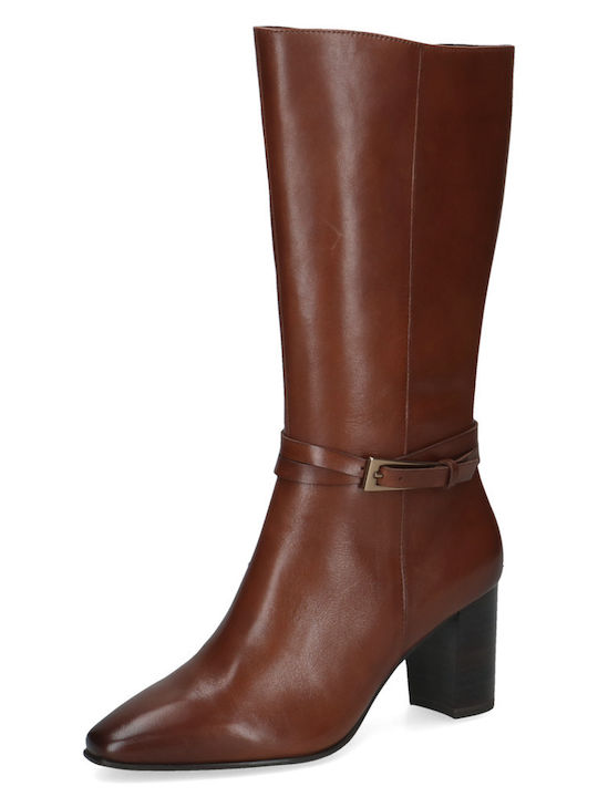 Leder Damenstiefel Tabac Braun