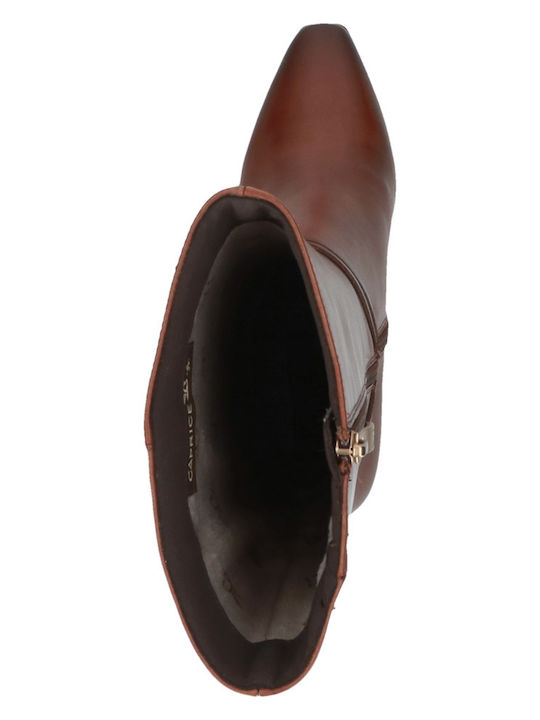 Leder Damenstiefel Tabac Braun