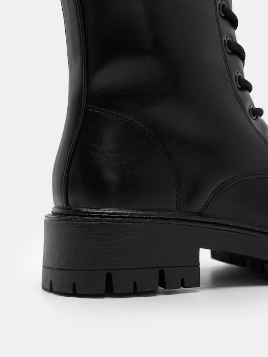 Damen Kampfstiefel Schwarz
