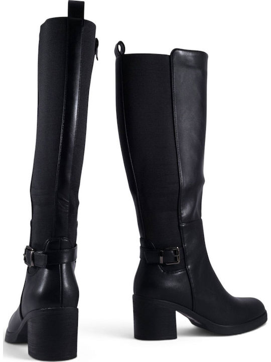 Women's Boots with Mid Heel & Rubber Black