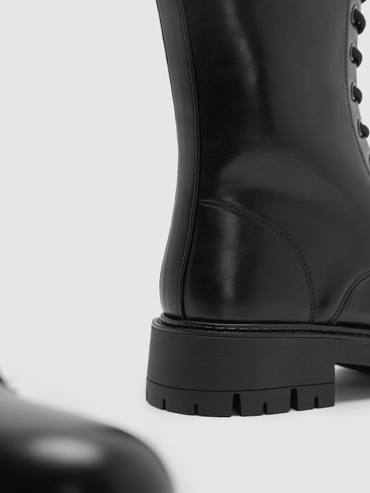 Damen Kampfstiefel Schwarz