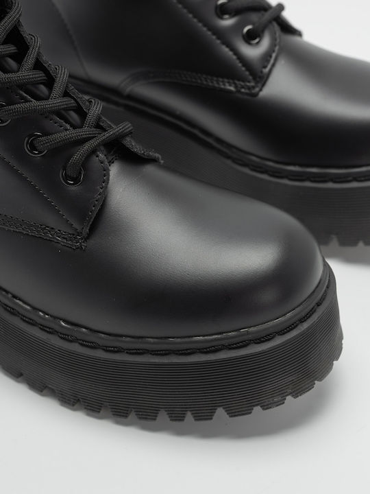 Damen Kampfstiefel Schwarz