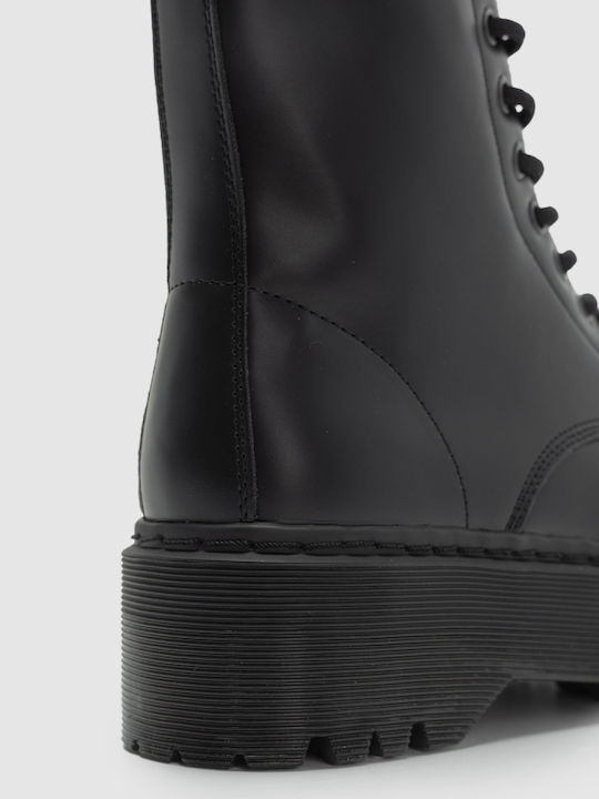 Damen Kampfstiefel Schwarz