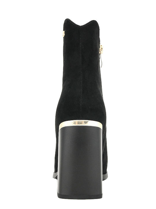Tamesa Suede Women's Ankle Boots with High Heel Black