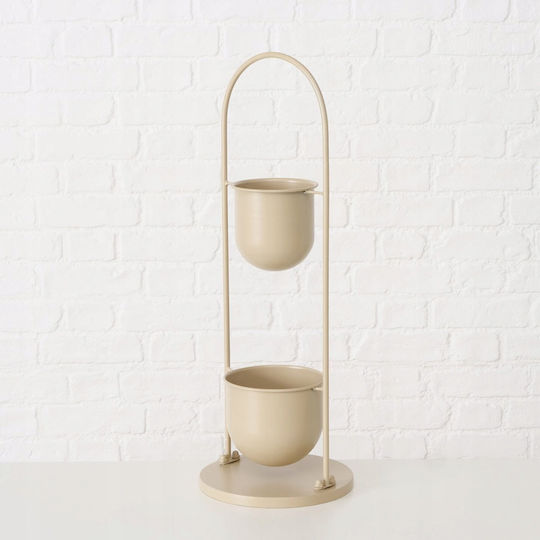 Boltze Метална Поставка За Саксия Бежова 27x27x75см