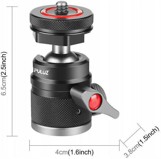 Puluz Κεφαλή Για Κάμερες 3d Σπείρωμα 1/4" 2x Iso Foot Έως 3kg