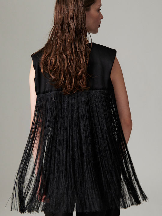 Damen Bluse Ärmellose Schwarze