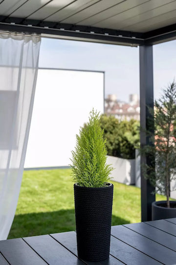 Adoni Kunststoff-Blumentopf Schwarz 22x36cm