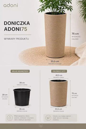 Adoni Bambus Blumentopf Handgefertigt 75x44x75cm
