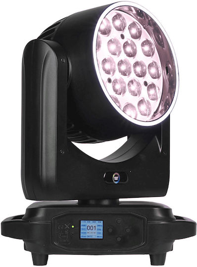 Light4me Sky Wash 19x15w RGBW Роботска Глава Сценично Фото Осветление Пръстен Ефект 19x15w RGBW LED + 60x0.3w RGB SMD LED Omega Монтажна Скоба