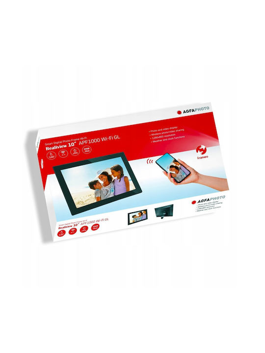 AgfaPhoto Digitale Bilderrahmen mit Touchscreen 10 Zoll Auflösung 1280x800 Schwarze