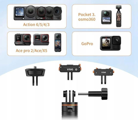 Селфи стик Vrig Трипод Селфи стик Грип 3-в-1 GoPro Insta360 DJI Xiaomi SJCam Vrig Tp-35