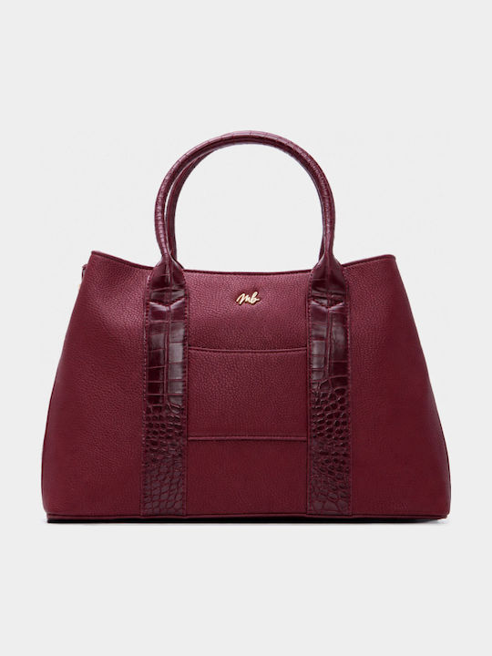 Fabric Women's Handbag Crossbody Croco Burgundy