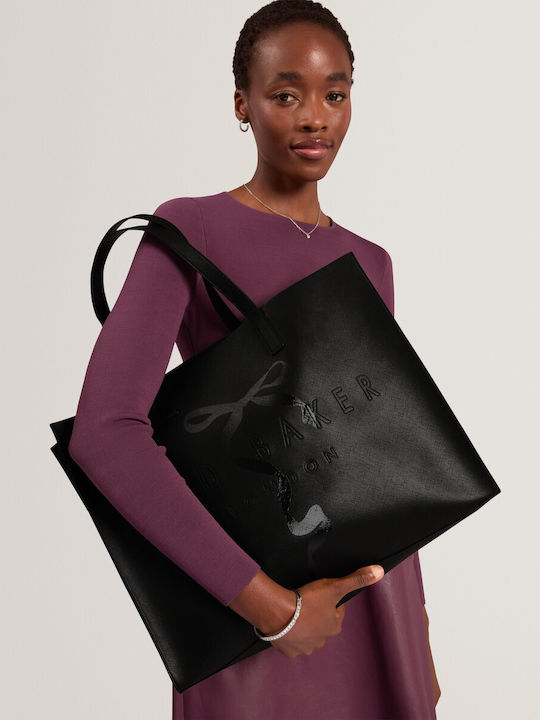 Extra Large Icon Damen Schultertasche in Schwarz