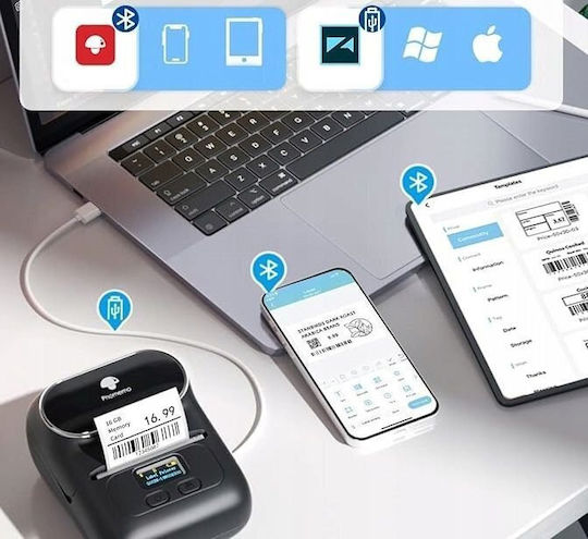 Phomemo Tragbarer Etikettendrucker USB Bluetooth