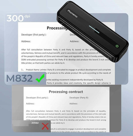 Phomemo Tragbarer Etikettendrucker USB Bluetooth 300 dpi